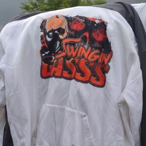 White and Black Sweatshirt Hoodie 4xl